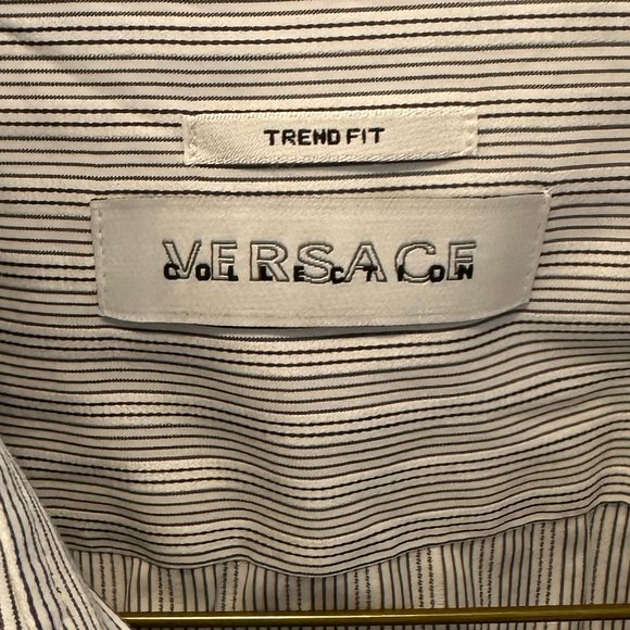 Black & White Striped Versace Dress Shirt (slim fit) - Picture 2 of 7